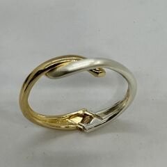 Özel Seri İki Renk Kıvrım Detay Kelepçe Bileklik