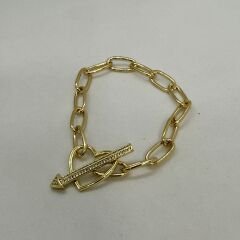 Özel Seri 14K Altın Kaplama Kalp Figür Bileklik