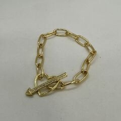 Özel Seri 14K Altın Kaplama Kalp Figür Bileklik