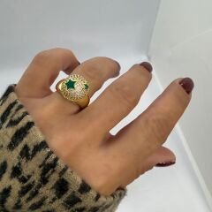 Özel Seri Zirkon Taşlı Renkli Yıldız Detay Yüzük