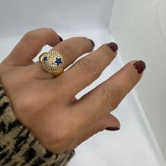 Özel Seri Zirkon Taşlı Renkli Yıldız Detay Yüzük