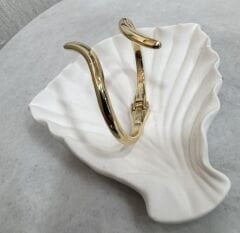 Özel Seri Gold Önden Kapama Kıvrım Detay Kelepçe Bileklik