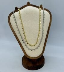 Özel Seri Kenarları Daire Detay Zincir Kolye