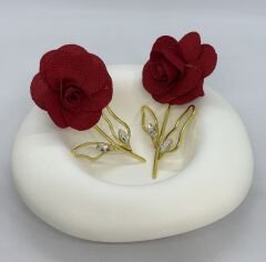 Özel Seri Tasarım Gül Küpe