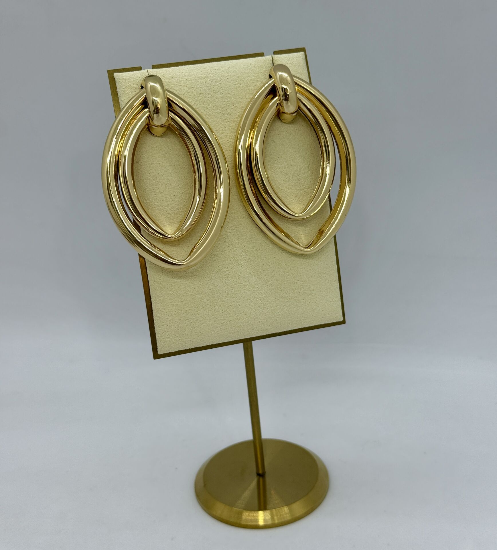 Oval Plaka Vintage Küpe