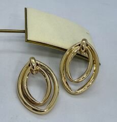 Oval Plaka Vintage Küpe