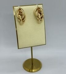 İç İçe Geçme Oval Vintage Küpe