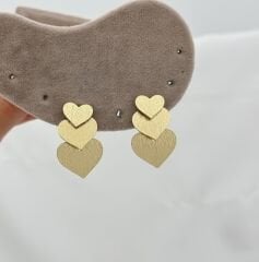 Özel Seri İşlemeli Kalp Plaka Sallantılı Küpe