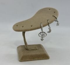 Özel Seri Üçlü Set Yıldız Detay Set Küpe