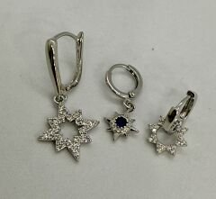 Özel Seri Üçlü Kuzey Yıldızı Detay Set Küpe