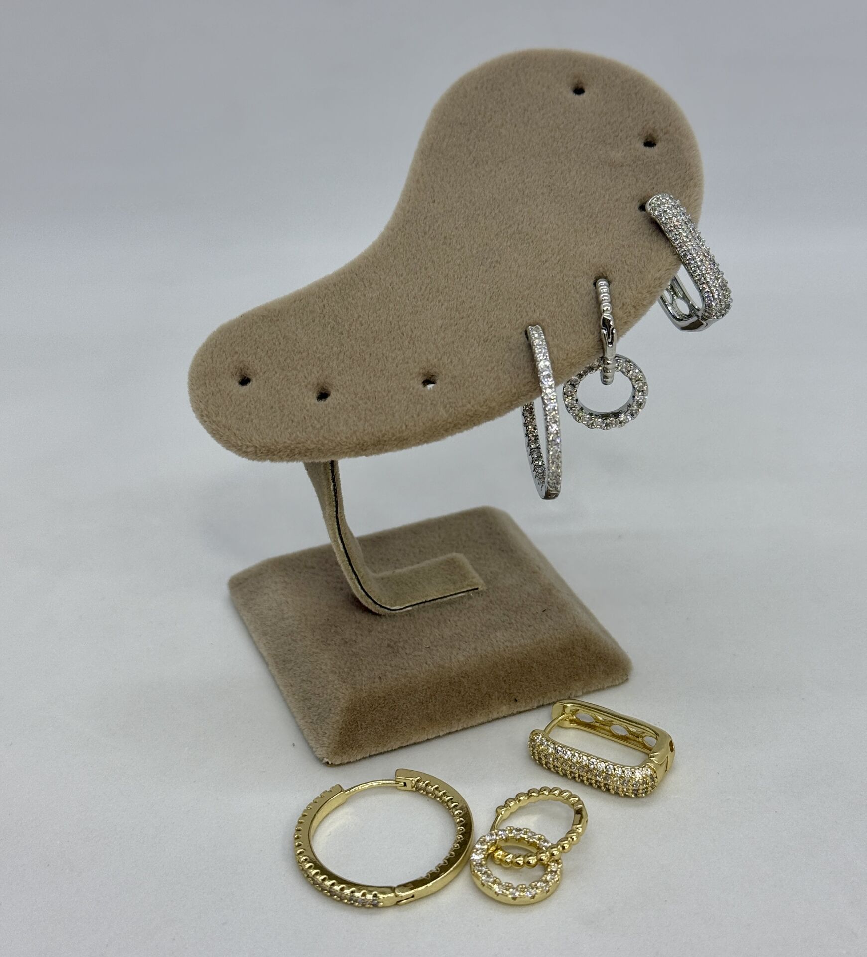 Özel Seri Zirkon Taşlı Üçlü Set Küpe