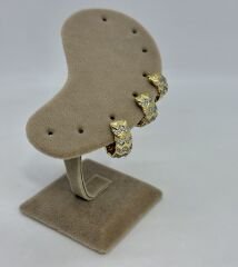 Özel Seri Zirkon Taşlı Üçlü Halka Küpe