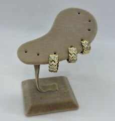 Özel Seri Zirkon Taşlı Üçlü Halka Küpe