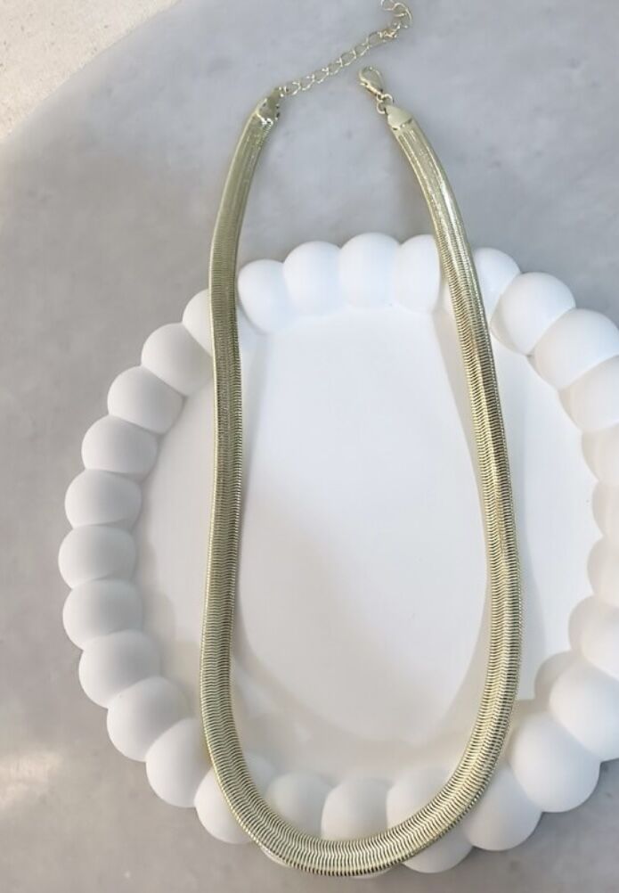 Özel Seri Kalın Yassı İtalyan Zincir Kolye