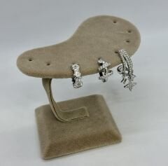 Özel Seri Zirkon Taşlı Üçlü Set Küpe