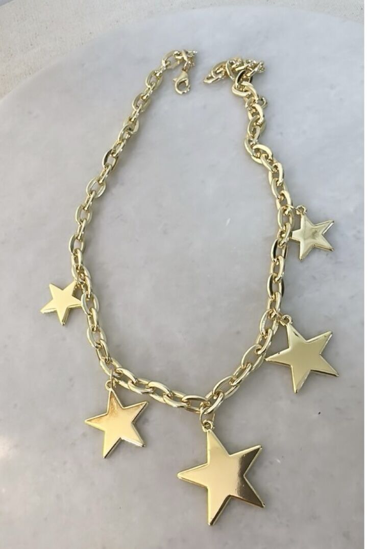 Plaka Yıldız Sallantı Kolye