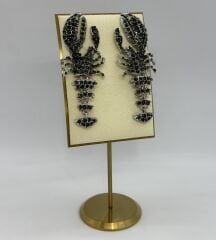 Özel Seri Marka Model Full Zirkon Taşlı Yengeç Küpe