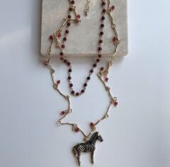 Marka Model Zebra Figür Kolye