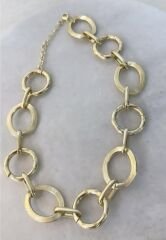 Oval Daire Zincir Kolye