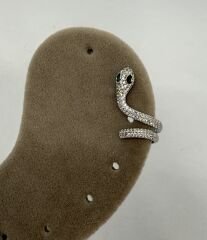 Özel Seri Zirkon Taşlı Yılan Kıkırdak Küpe