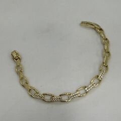 Özel Seri Zirkon Taşlı 14K Altın Kaplama Bileklik