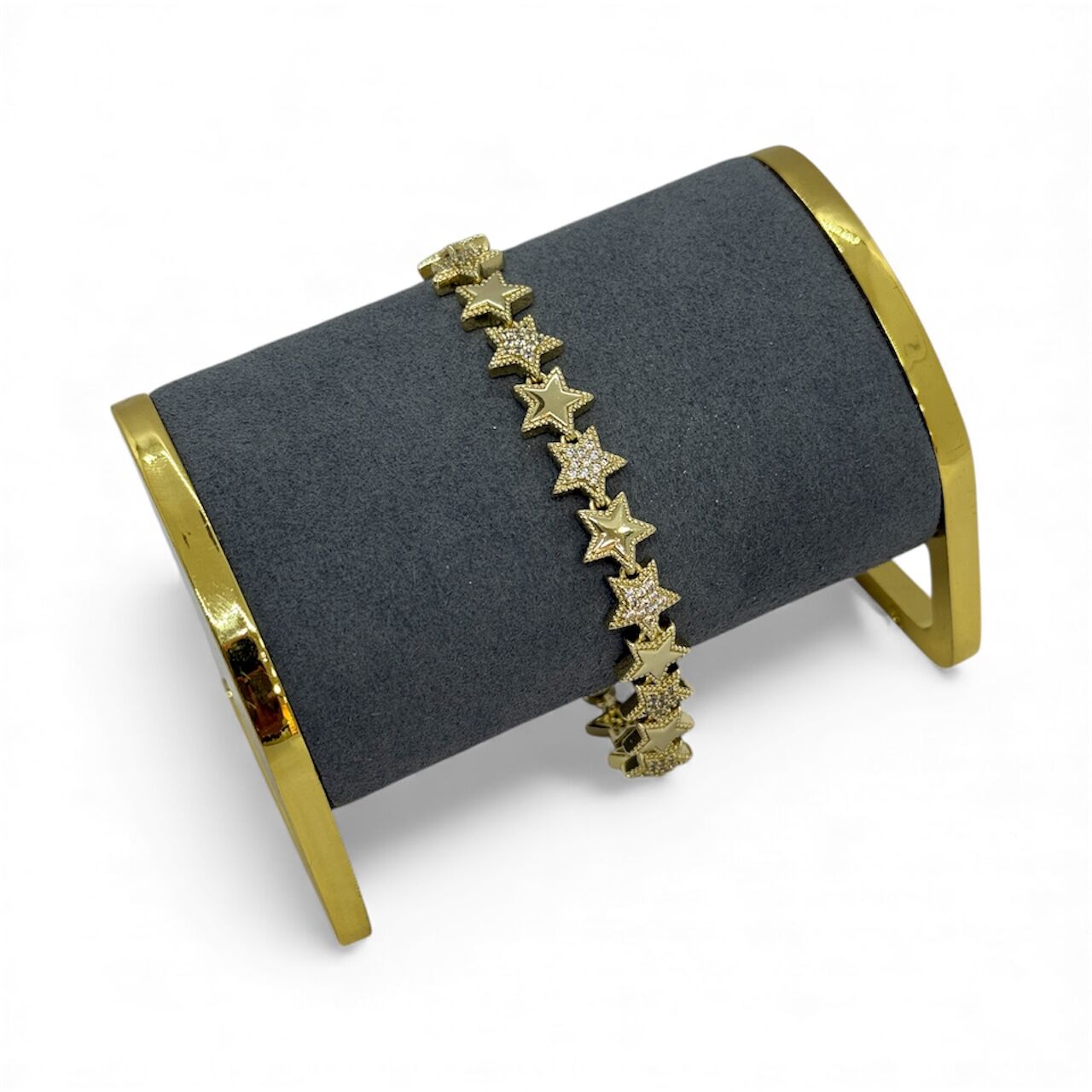 Özel Seri Zirkon Taşlı Yıldız Figür 14K Altın Kaplama Bileklik