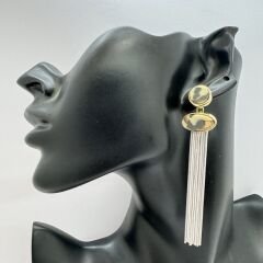 Hareli Kemik Model Zincir Sallantı Küpe