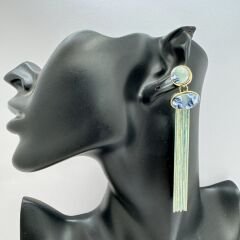 Hareli Kemik Model Zincir Sallantı Küpe