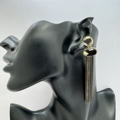 Hareli Kemik Model Zincir Sallantı Küpe