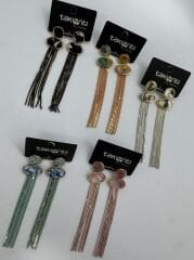 Hareli Kemik Model Zincir Sallantı Küpe