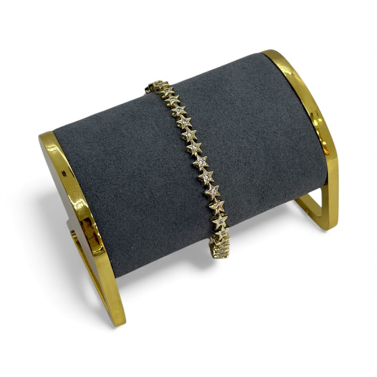Özel Seri Nokta Zirkon Taşlı Yıldız Figür 14K Altın Kaplama Bileklik