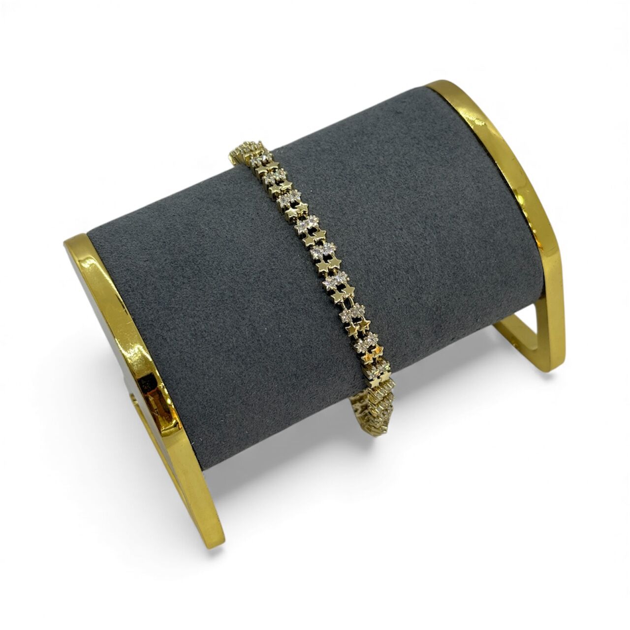 Özel Seri Zirkon Taşlı Çoklu Yıldız Figür 14K Altın Kaplama Bileklik