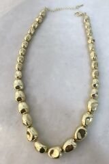 Özel Seri Asimetrik Oval Gold Kolye