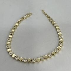 Özel Seri Zirkon Taşlı 14K Altın Kaplama Bileklik