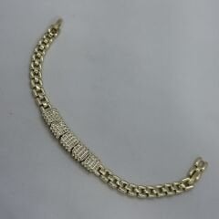 Özel Seri Zirkon Taşlı 14K Altın Kaplama Bileklik