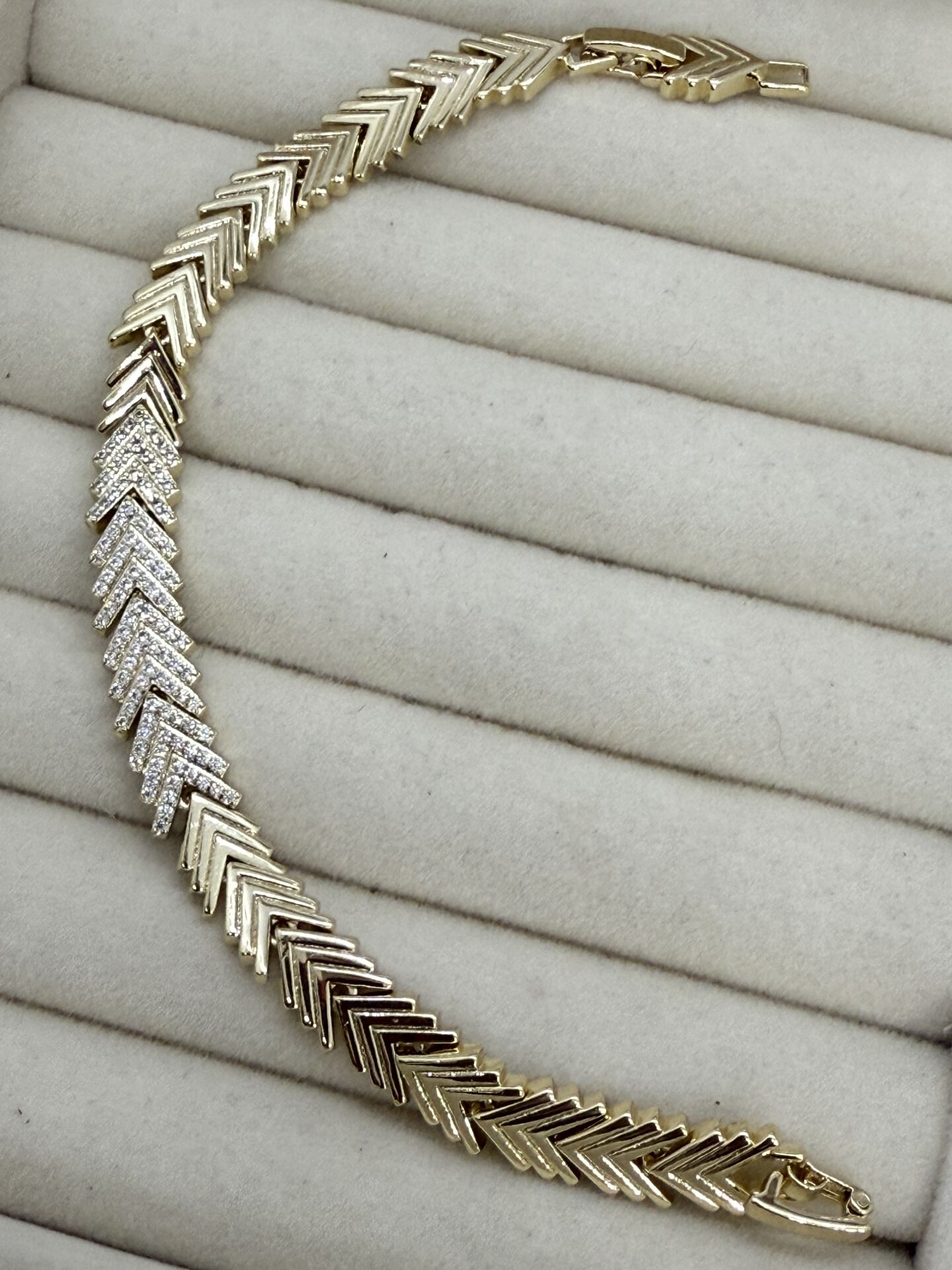 Özel Seri Zirkon Taşlı 14K Altın Kaplama Bileklik