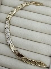 Özel Seri Zirkon Taşlı 14K Altın Kaplama Bileklik