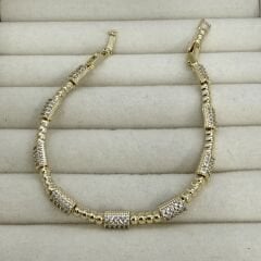 Özel Seri Zirkon Taşlı 14K Altın Kaplama Bileklik