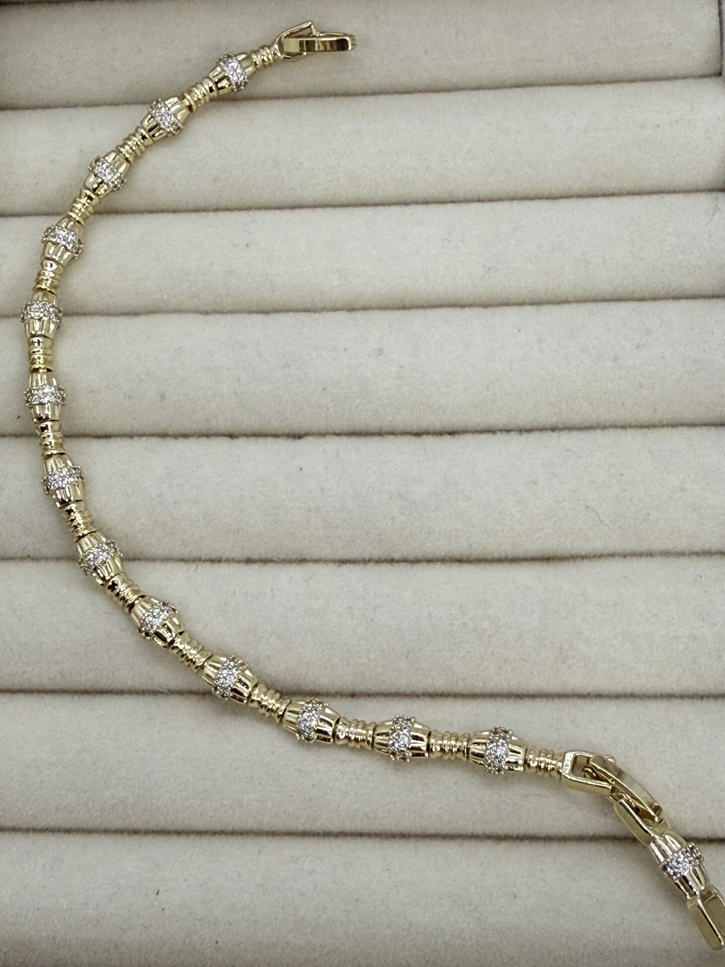 Özel Seri Zirkon Taşlı 14K Altın Kaplama Bileklik