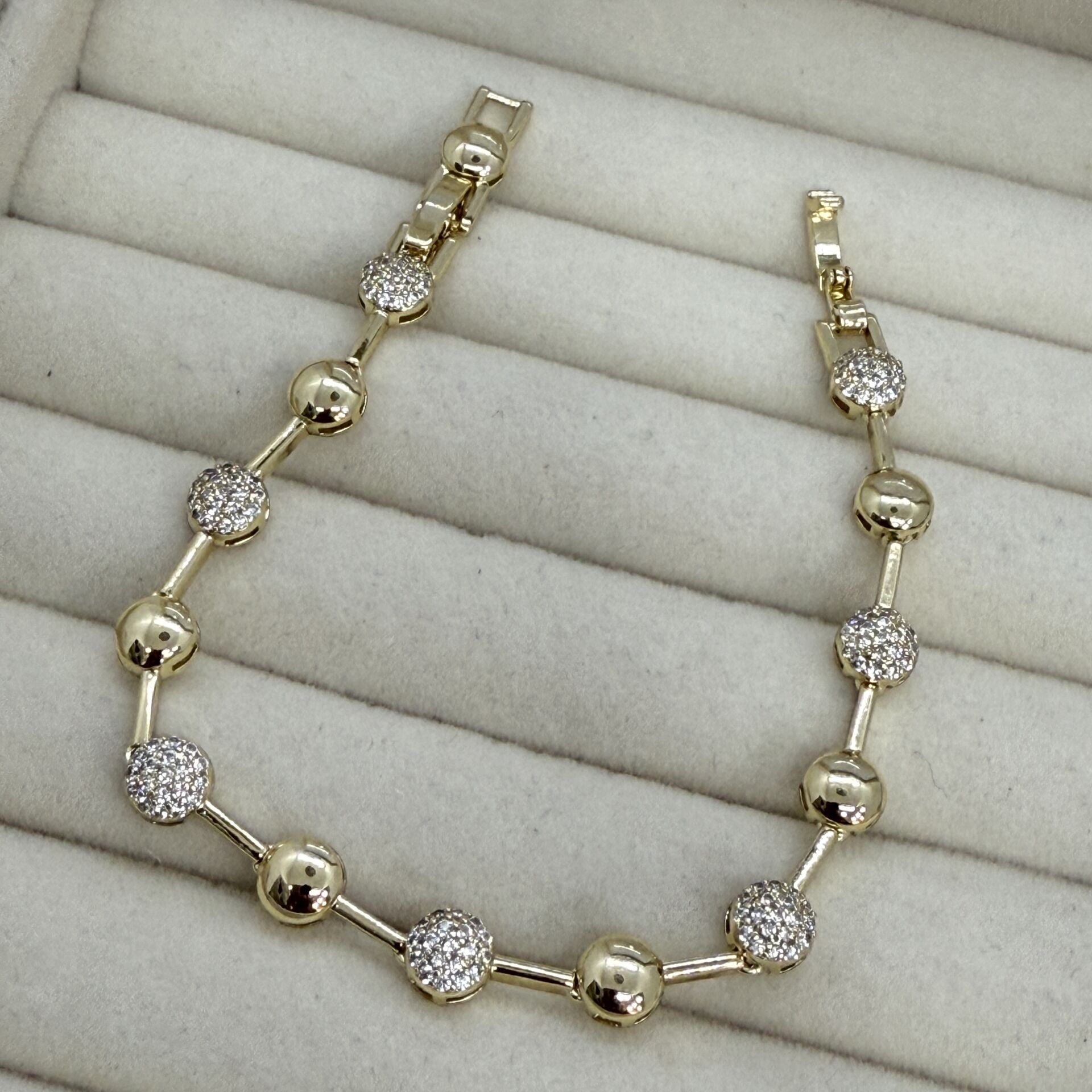 Özel Seri Zirkon Taşlı 14K Altın Kaplama Bileklik