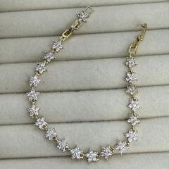 Özel Seri Zirkon Taşlı 14K Altın Kaplama Yıldız Figür Bileklik