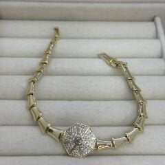 Özel Seri Zirkon Taşlı 14K Altın Kaplama Bileklik