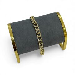 Özel Seri Zirkon Taşlı 14K Altın Kaplama Klasik Zincir Bileklik