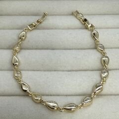 Özel Seri 14K Altın Kaplama Oval Plaka Bileklik