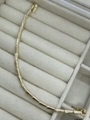 Özel Seri 14K Altın Kaplama  Çubuk Plaka Bileklik