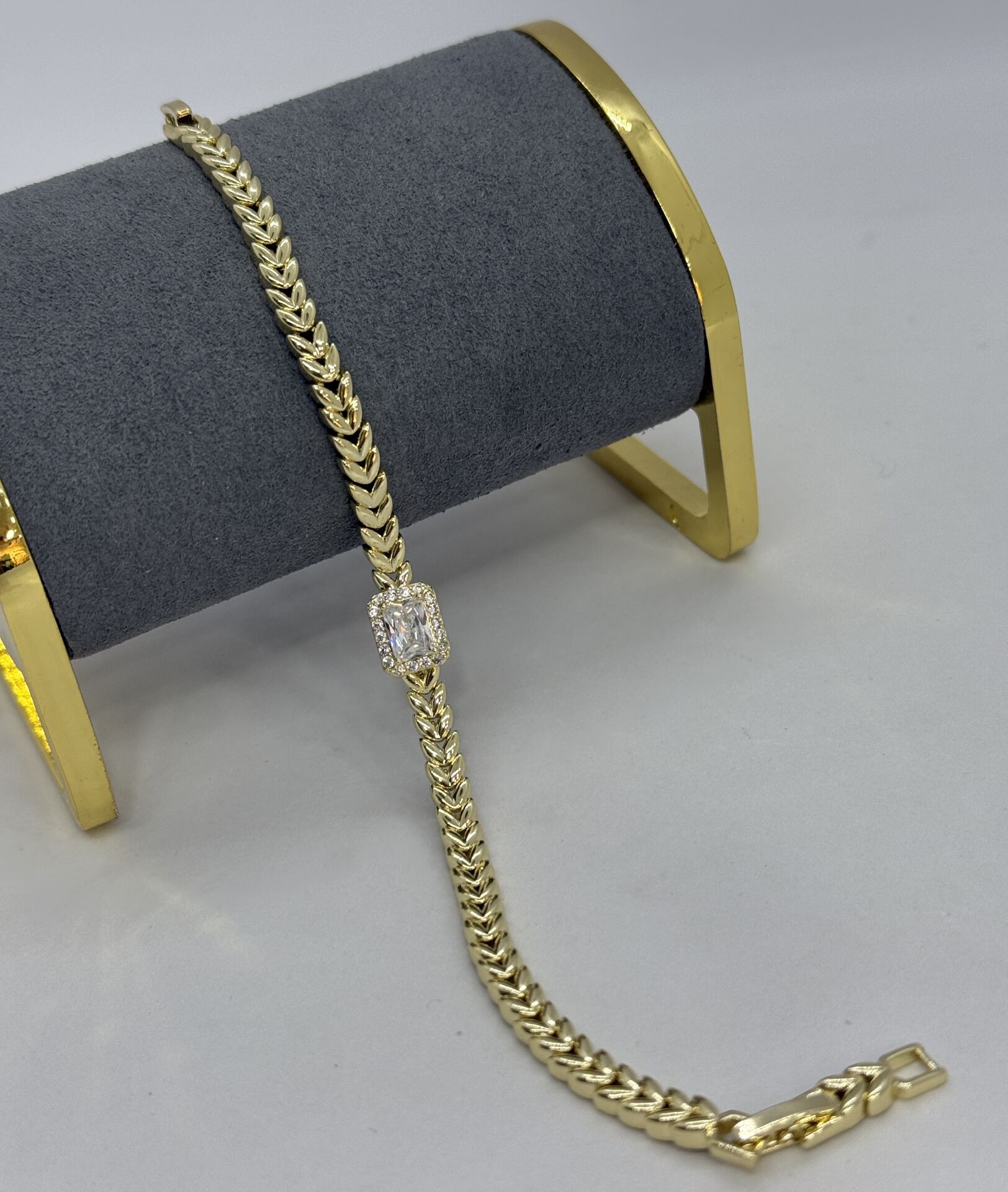 Özel Seri Baged Taşlı 14K Altın Kaplama Bileklik