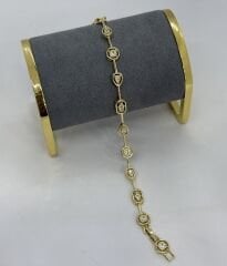 Özel Seri Zirkon Taşlı 14K Altın Kaplama Bileklik