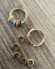 Özel Seri Renkli Mineli Biye Detay Halka Küpe