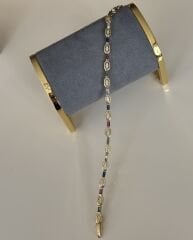 Özel Seri 14K Altın Kaplama Zirkon Taş ve Renkli Kesme Taş Bileklik