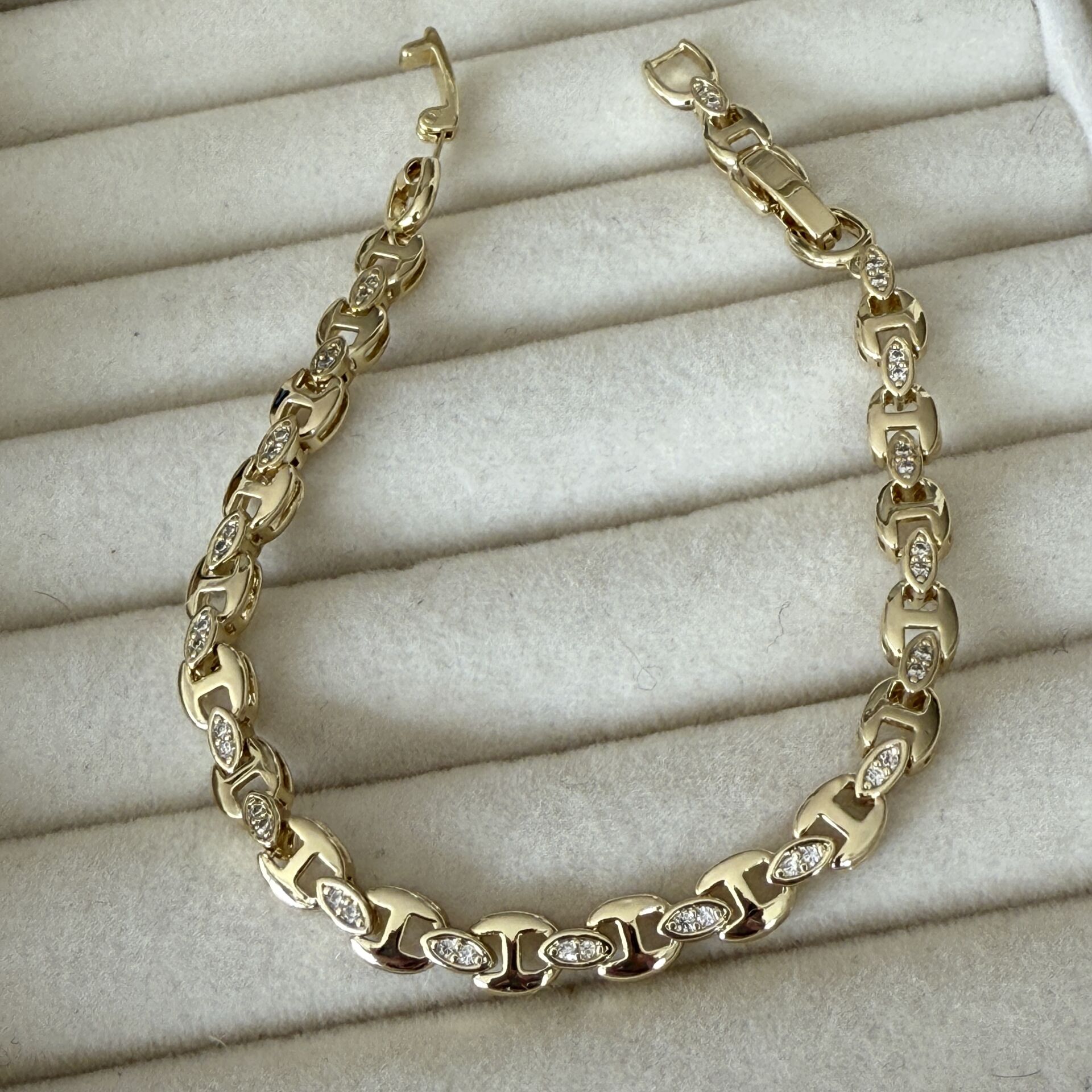 Özel Seri Zirkon Taşlı 14K Altın Kaplama Bileklik